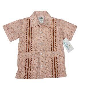 NWT Six Honeybees Size 10 Orange Gameday Guayabera Shirt